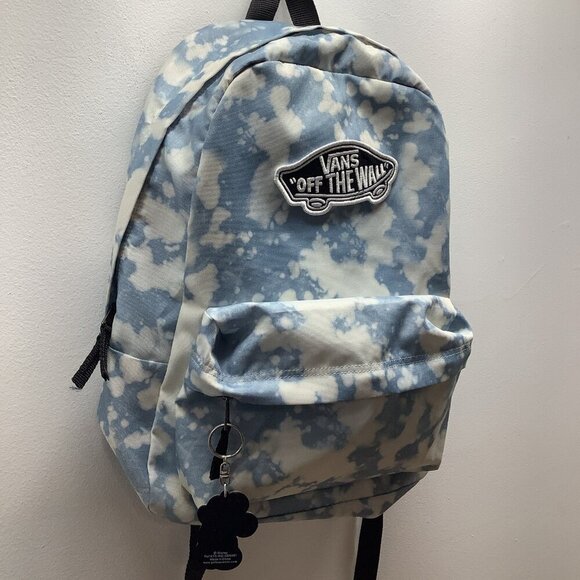 Van Off The Wall Blue Cloud Wash Backpack Preloved - Picture 3 of 9